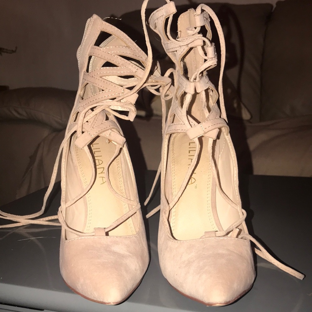Classy lace up stilettos